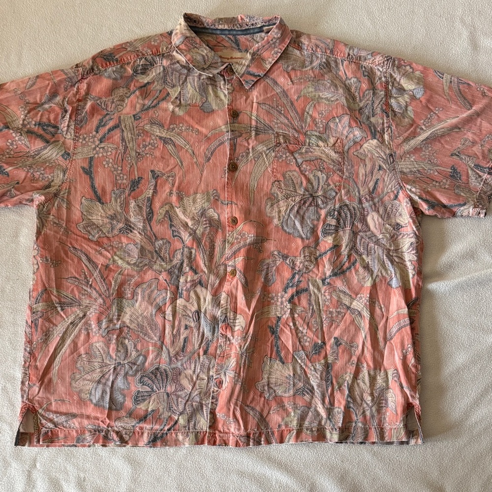 Tommy Bahama Salmon Floral Men's Shirt